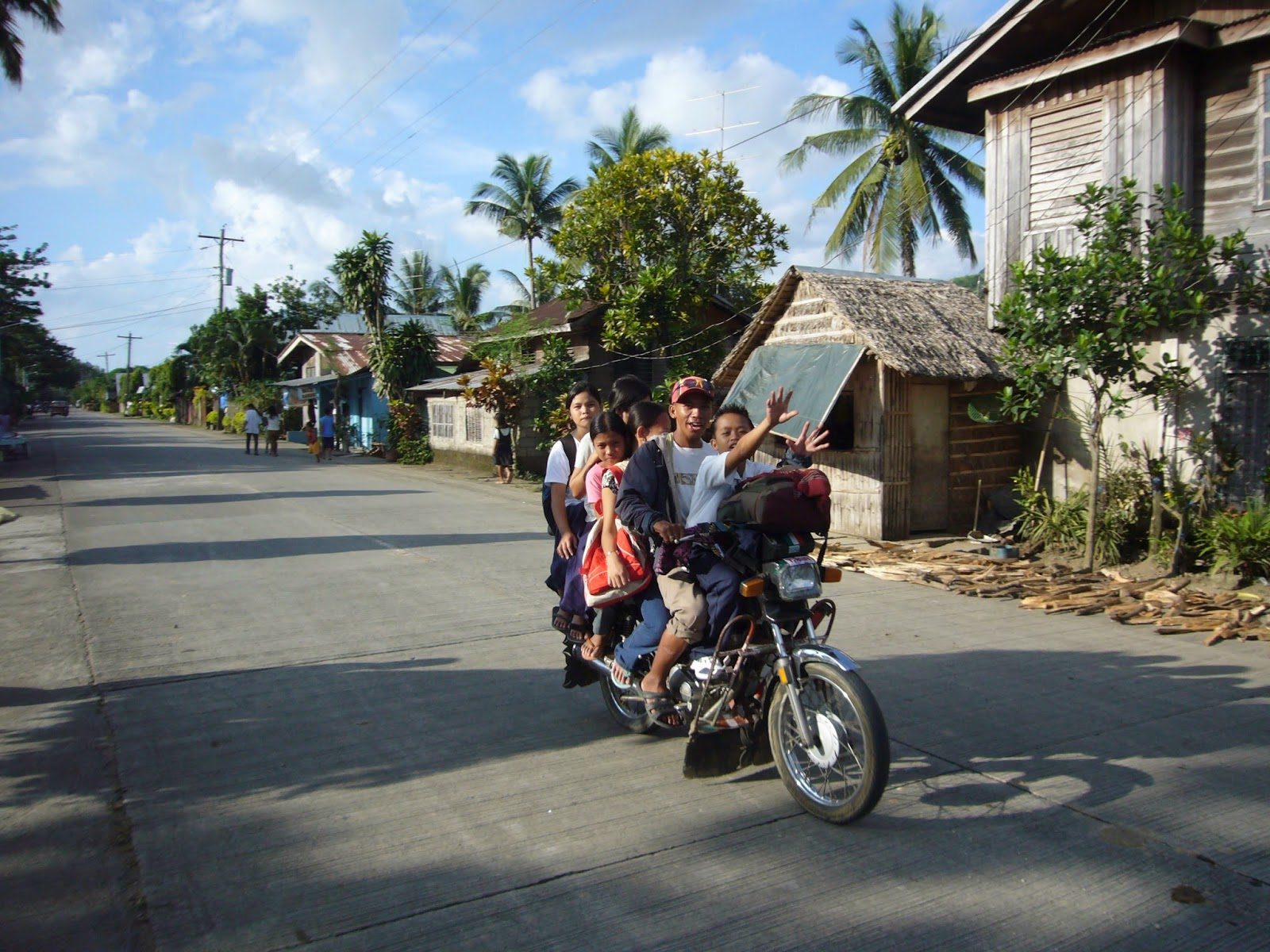 A Leyte street, children walking home before the typhoon.