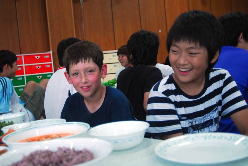 While the food was a bit spicy for Adam…after a full day of bouncing around with the students, he was ready to eat the arm off a rag doll.