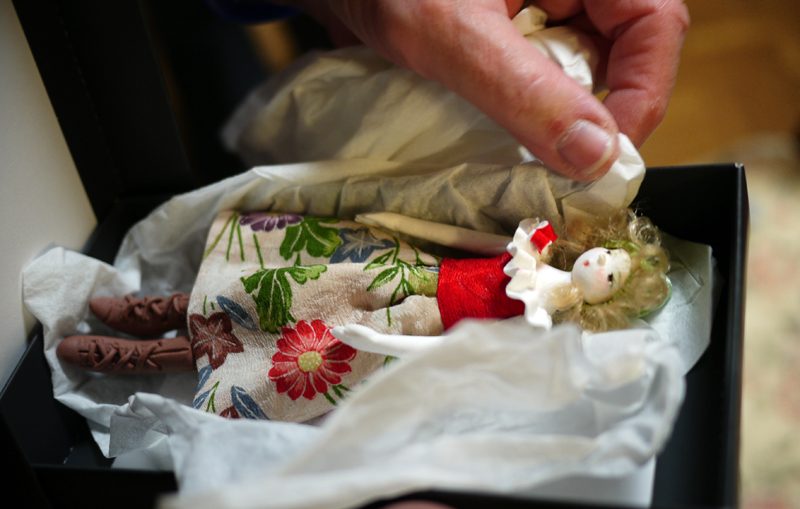 She brought two beautiful dolls handcrafted by the Tada’s, a gift to my mother…