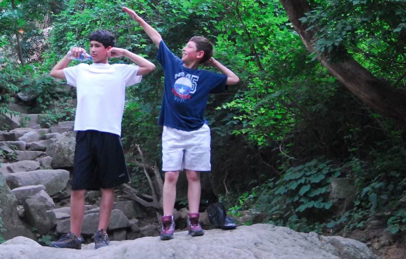 This is one of those days where Adam felt bigger than his older brother. And from the picture it shows even though Adam is a full 9 inches shorter. He really loves climbing and the heights do not bother him.