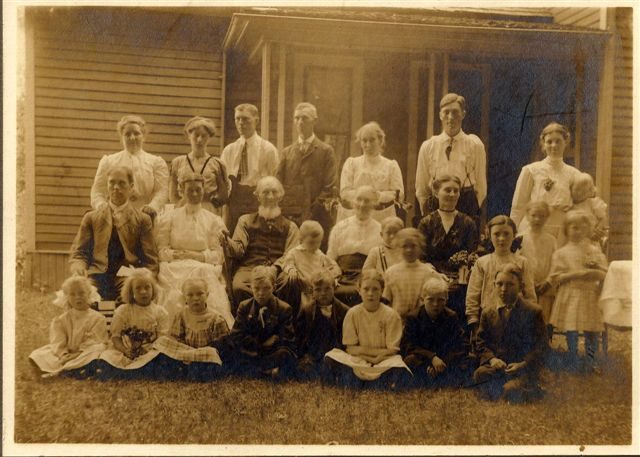 Postcard from grandmother’s shoe box, showing a family group. Someday, your great great grandchild may need inspiration… ;-)