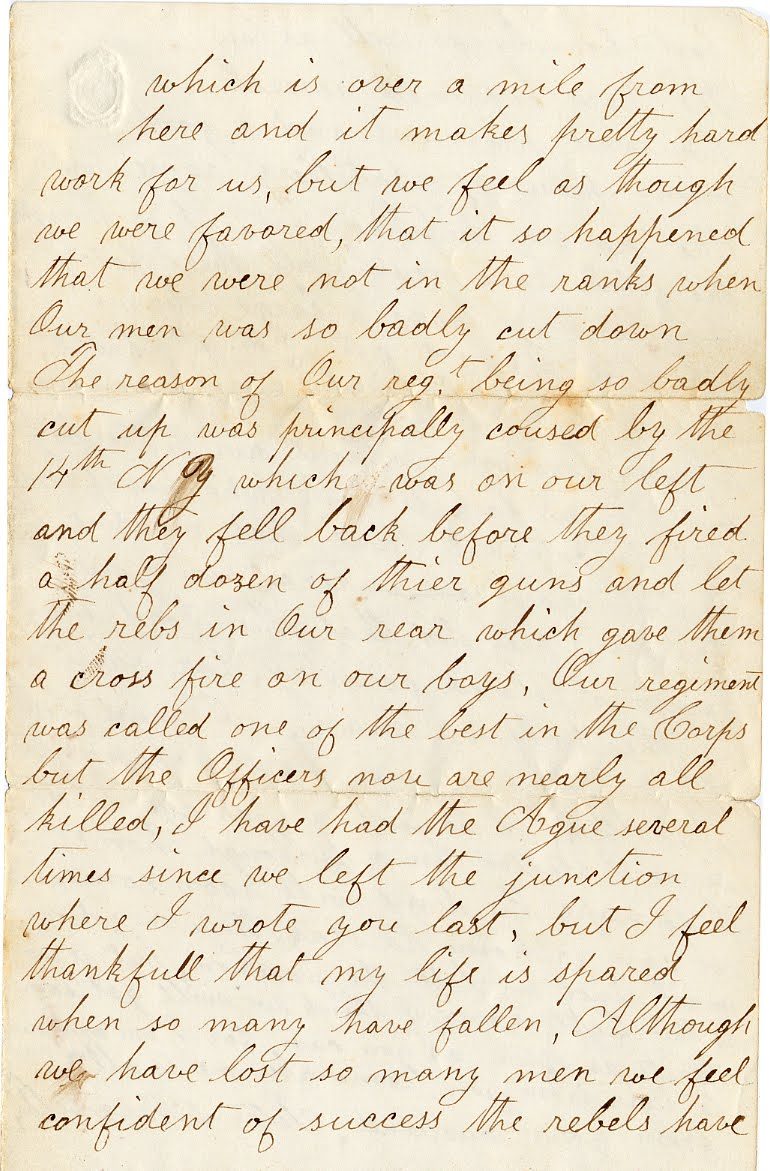 Civil War Letter No. 15, page 3.