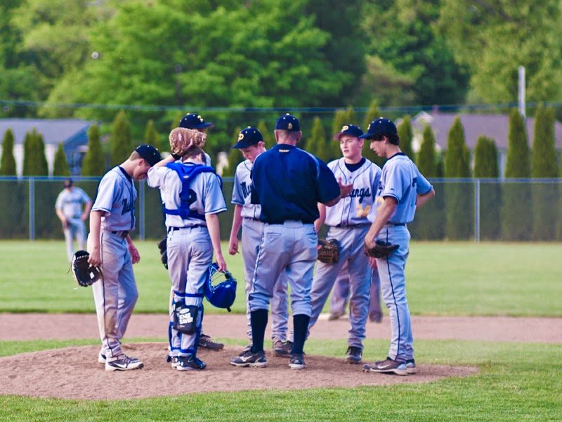 Portage Central Mustangs on the mound.