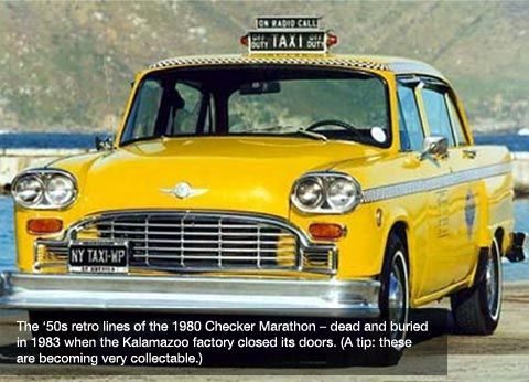 Oh, yes…those iconic yellow Checker cabs…The Marathon Checker Cab …made only in Kalamazoo…